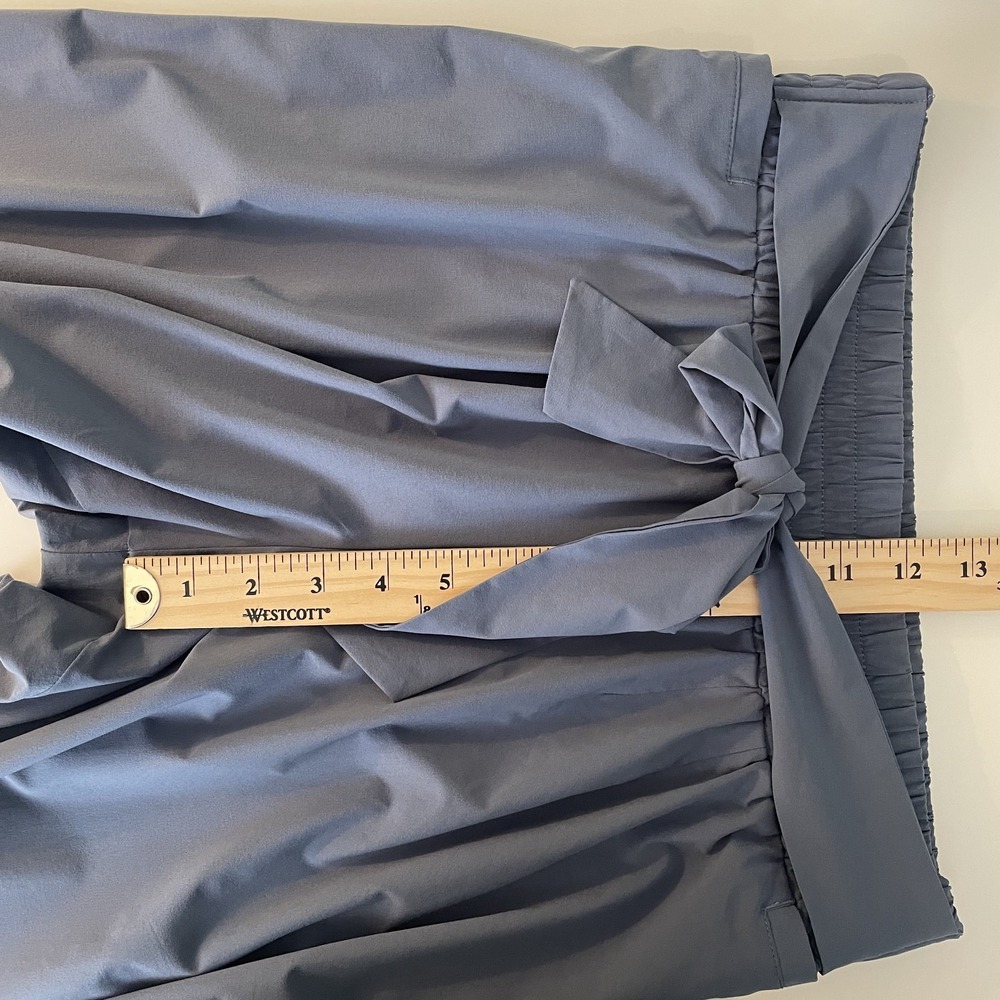 Aday Easy Days Pants Mineral Blue Size M Tie Waist Cropped Stretch Althleisure - Picture 9 of 10